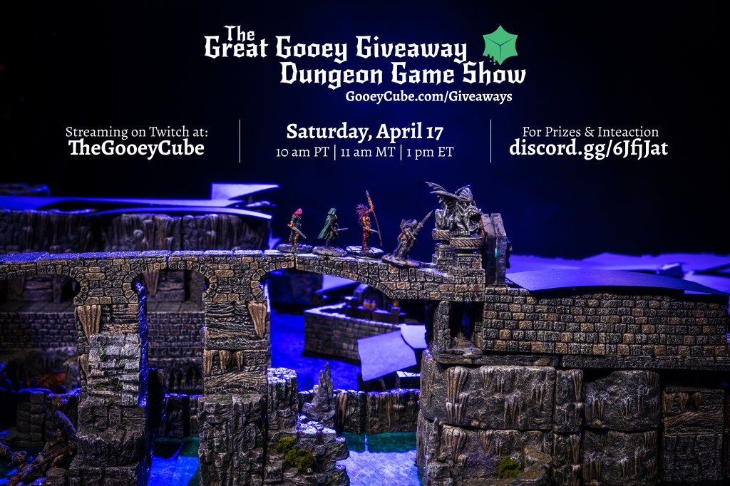Gooey Giveaway info: Saturday, April 17th, 11A Mountain, twitch.tv/thegooey cube, discord.gg/6JfjJat

